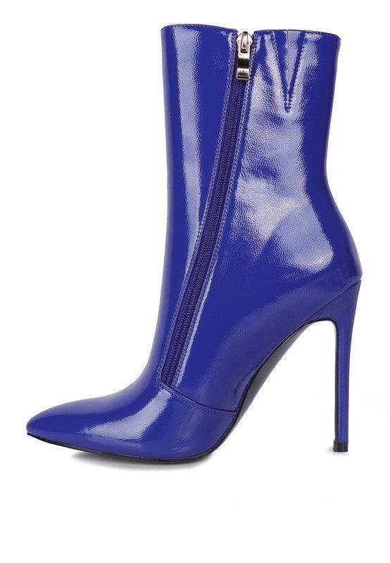 Mania Patent Pu High Heeled Ankle Boot - VacationGrabs