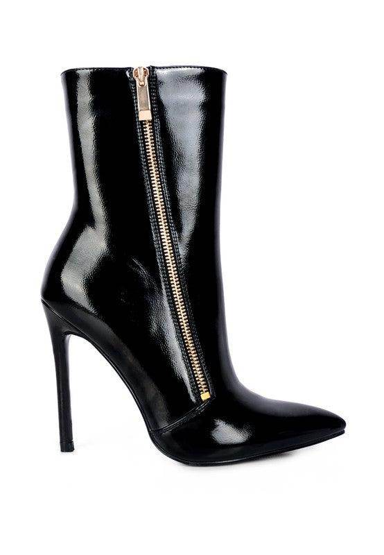 Mania Patent Pu High Heeled Ankle Boot - VacationGrabs