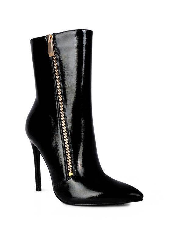 Mania Patent Pu High Heeled Ankle Boot - VacationGrabs