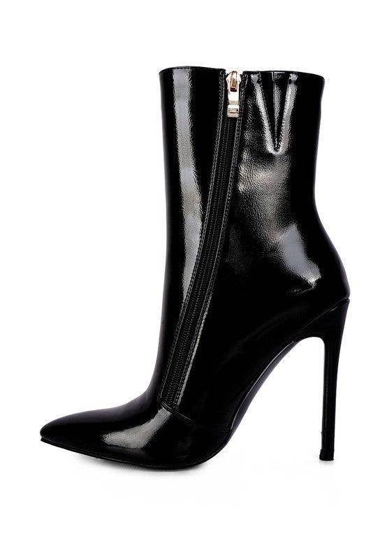 Mania Patent Pu High Heeled Ankle Boot - VacationGrabs