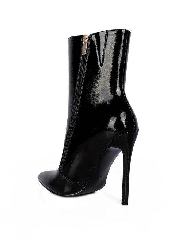 Mania Patent Pu High Heeled Ankle Boot - VacationGrabs