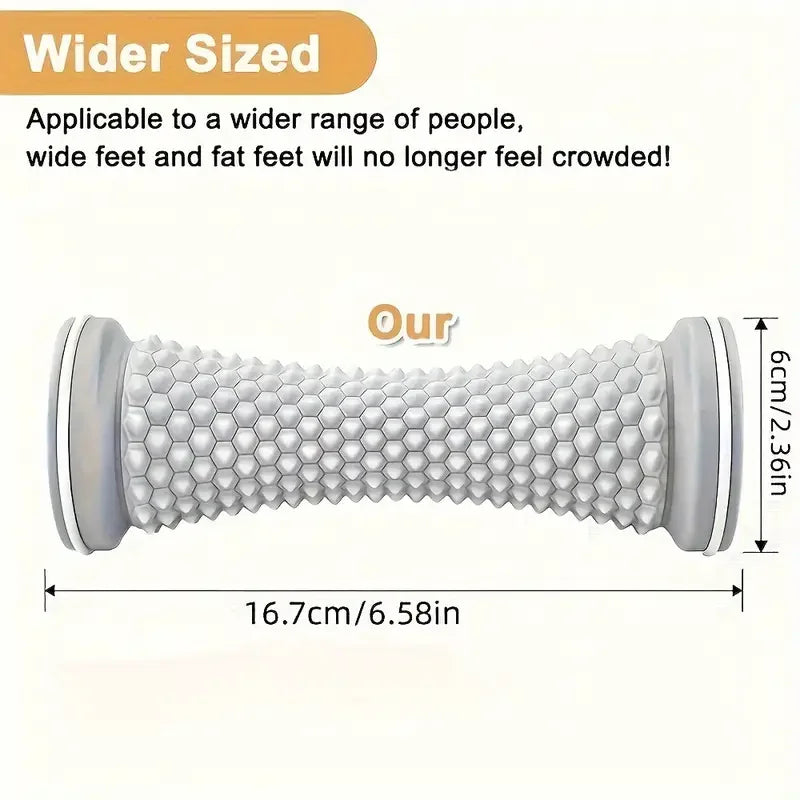 Gray manual foot massager roller for relaxing tired feet