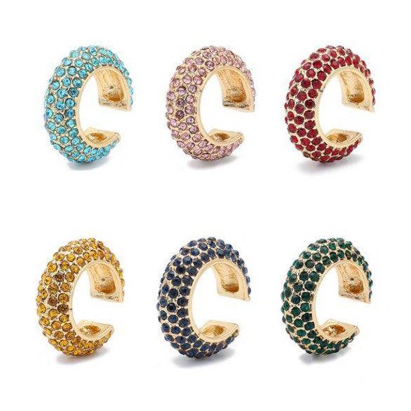 Colorful Jeweled Rhinestone Max Ear Cuffs - VacationGrabs