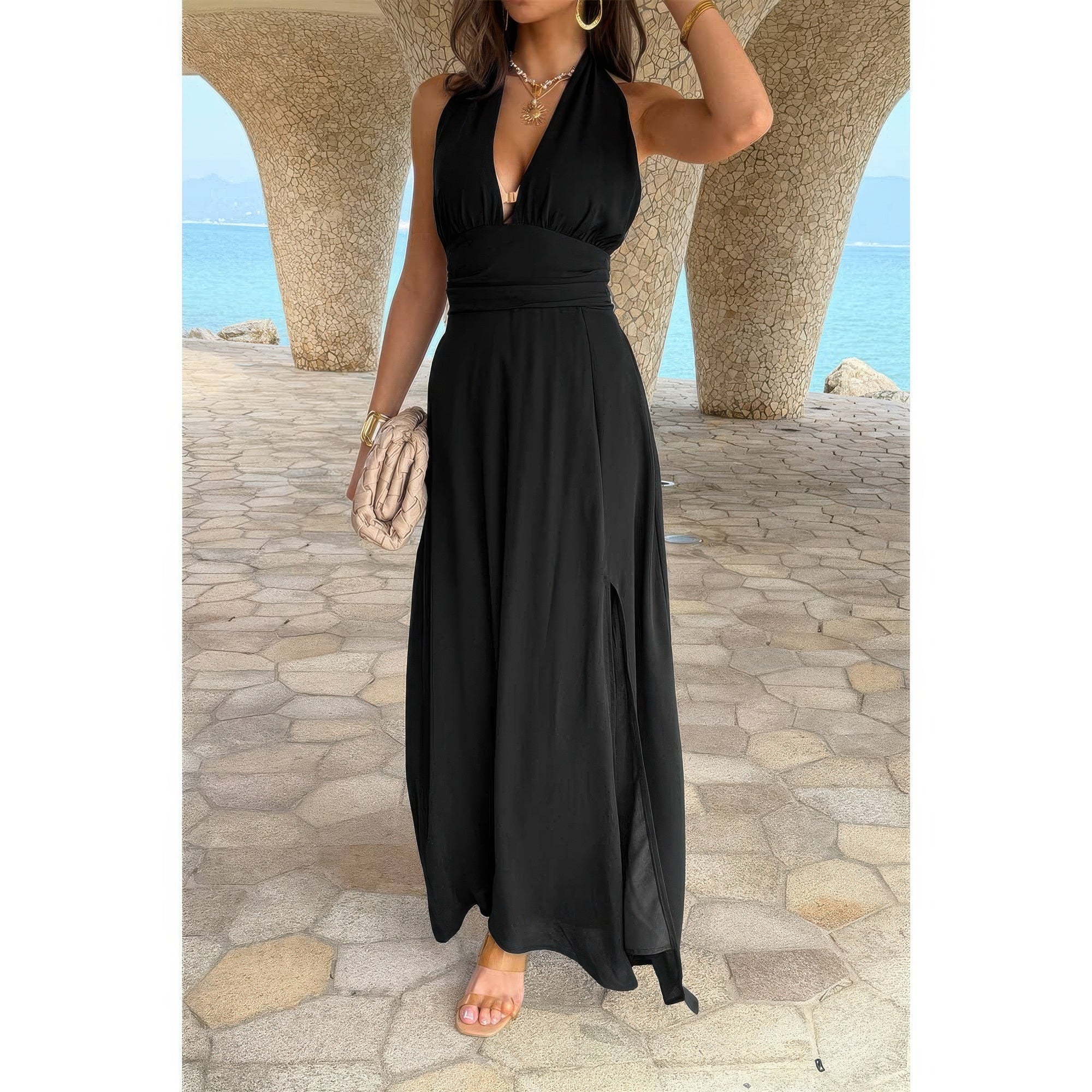 Elegant Halter Maxi Dress