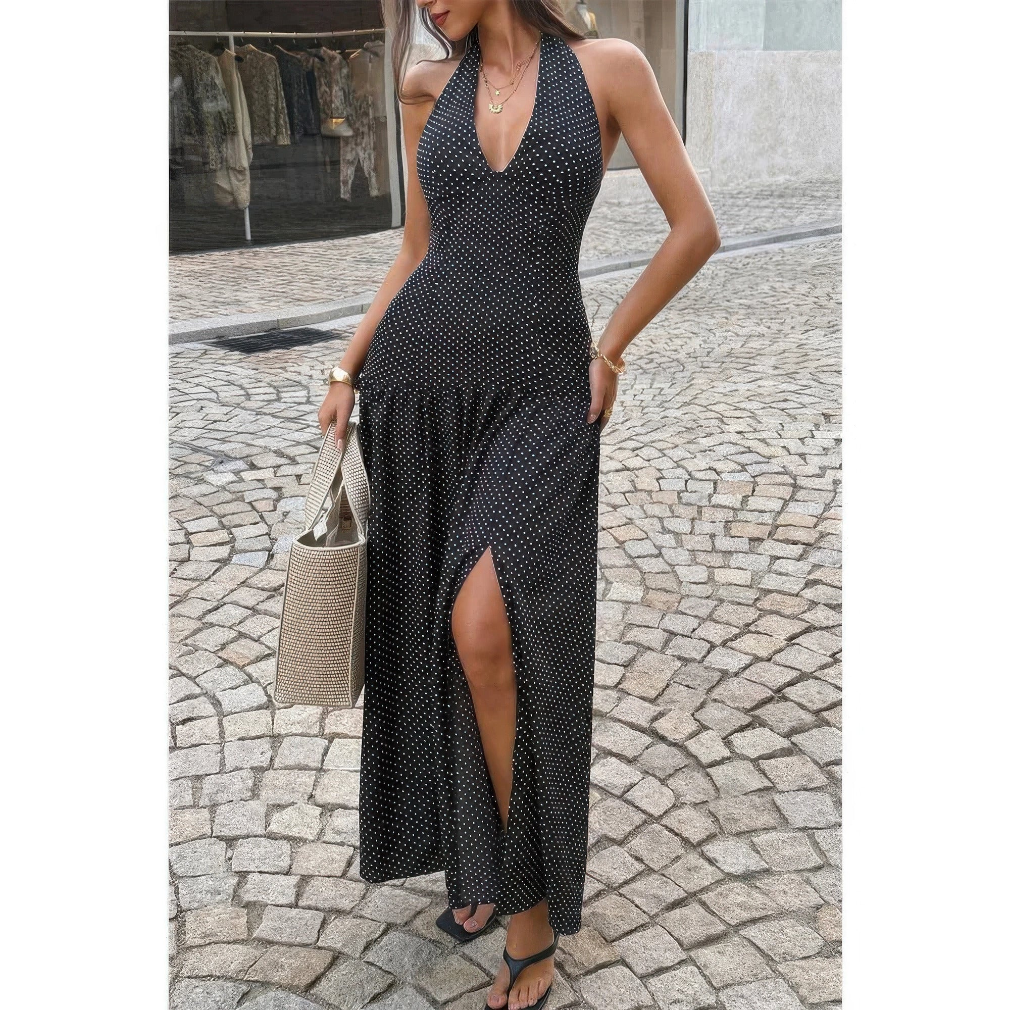 amara halter dress - dusty mauve purple Satin cf-color-dark-green