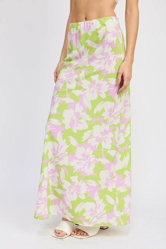 Maxi Floral Bias Skirt - VacationGrabs