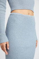 Maxi Knit Skirt With Back Slit - VacationGrabs