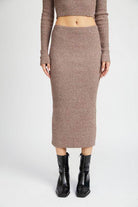 Maxi Knit Skirt With Back Slit - VacationGrabs