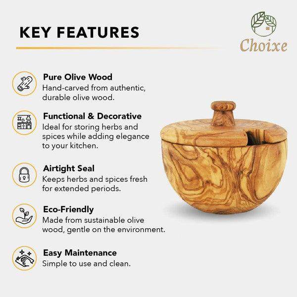 Mediterranean Olive Wood Canister - VacationGrabs