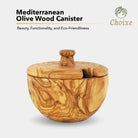 Mediterranean Olive Wood Canister - VacationGrabs