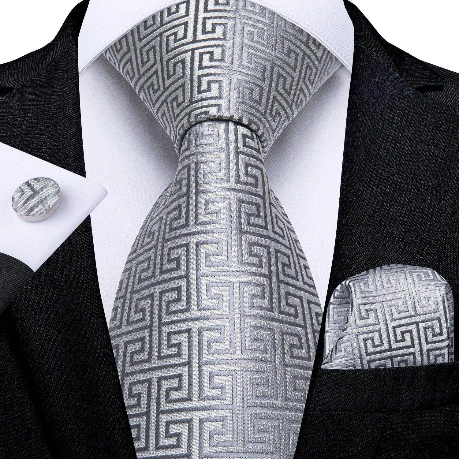 Men's Accessories - Ties Men Necktie Teal Blue Paisley Designer Silk Wedding Tie Hanky Cufflink Set