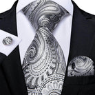 Men Necktie Teal Blue Paisley Designer Silk Wedding Tie - VacationGrabs