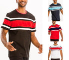 Men's Cotton Three Stripe T-Shirt 2XL 3XL - VacationGrabs