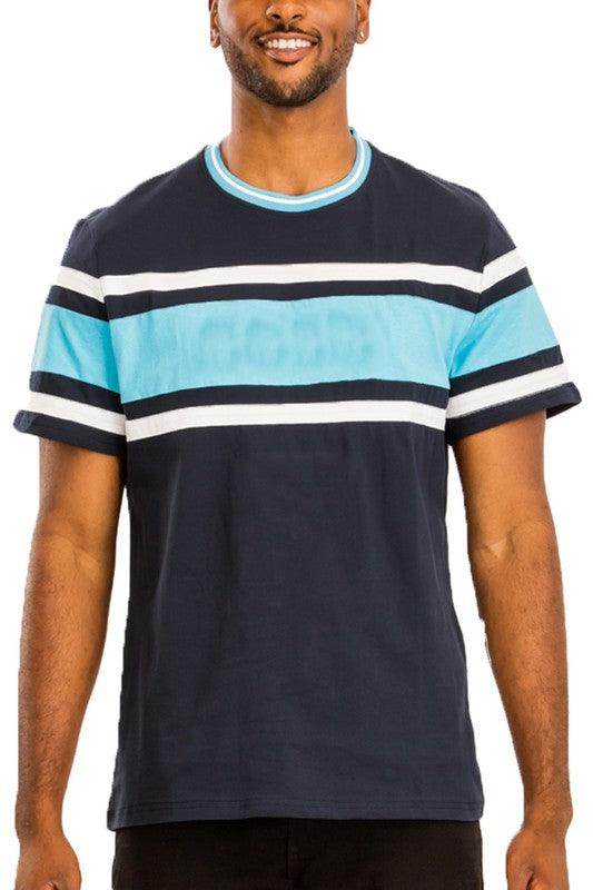 Men's Shirts - Tee's Men's Cotton Three Stripe T-Shirt 2XL 3XL