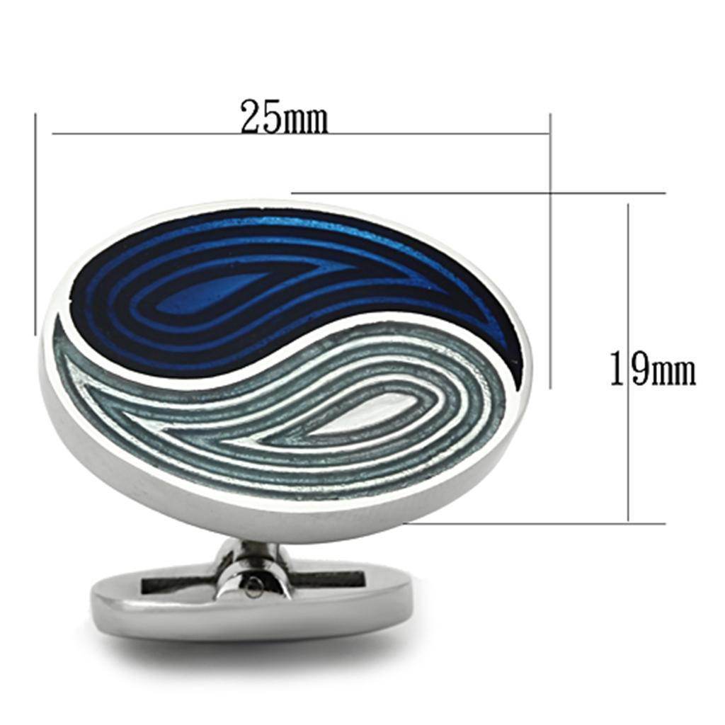 Men's Cufflinks - TK1240 - High polished (no plating) - VacationGrabs