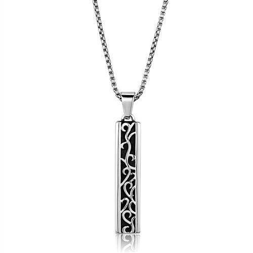 Men's Jewelry - Necklaces Men's Necklaces - TK2007 - High polished (no plating) Stainless Steel Necklace with No Stone