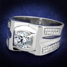 Men's Rings - TS385 - Rhodium 925 Sterling Silver Ring with - VacationGrabs