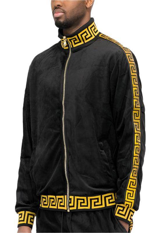 Men's Two Tone Velour Track Jackets - VacationGrabs