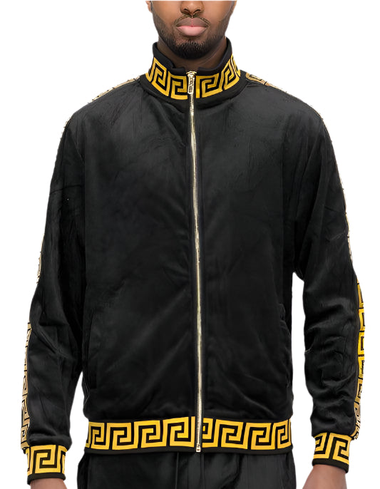 Men's Two Tone Velour Track Jackets - VacationGrabs