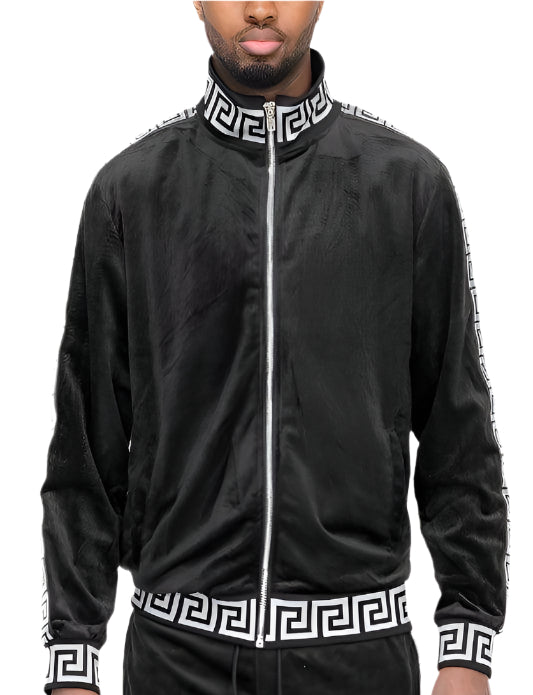 Men's Two Tone Velour Track Jackets - VacationGrabs