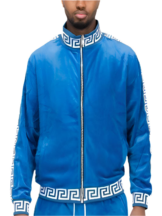 Men's Two Tone Velour Track Jackets - VacationGrabs