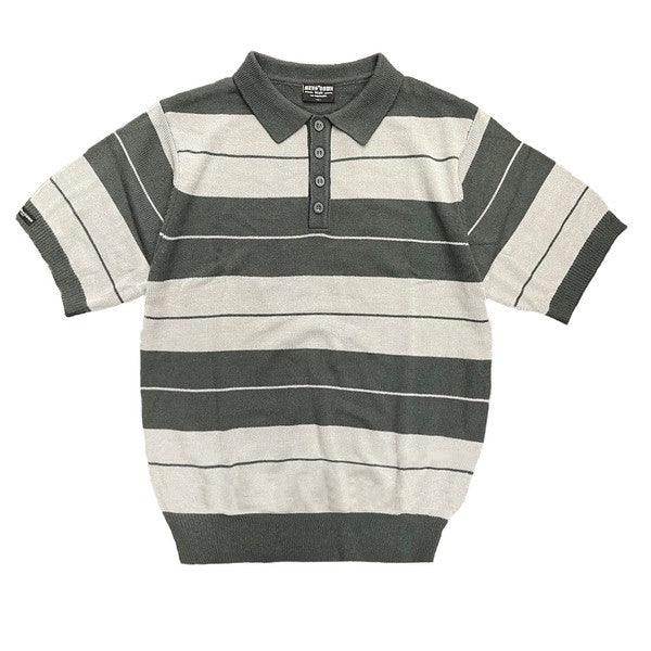 Mens 50's Charlie Brown Striped Shirts Short Sleeve Polo - VacationGrabs