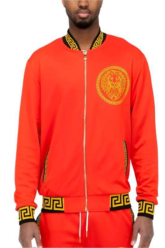 Mens Black And Gold Detail Track Suit Jacket - VacationGrabs