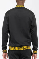 Mens Black And Gold Detail Track Suit Jacket - VacationGrabs