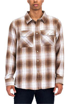 Mens Casual Fit Checker Plaid Flannel Long Sleeve Shirts - VacationGrabs
