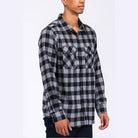 Mens Casual Regular Fit Checker Plaid Flannel Long Sleeve - VacationGrabs