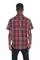 Mens Casual Short Sleeve Checker Shirts - VacationGrabs