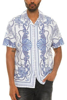 Mens Collared Print Button Down - VacationGrabs