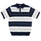 Mens Collared Knit Shirts Short Sleeve Striped Polo - VacationGrabs