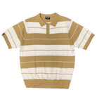 Mens Collared Knit Shirts Short Sleeve Striped Polo - VacationGrabs