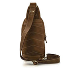 Mens Crazy Horse Leather Chest Bag Single Shoulder - VacationGrabs