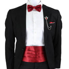 Men's Accessories - Ties Mens Cummerbund Bow Tie Brooch Set Black Red Blue