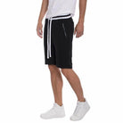 Men's French Terry Shorts in Black with Zip Pockets and Drawstring Waist for Casual Wear