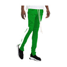 Men's green slim fit track pants from VacationGrabs featuring a stylish design and comfortable fit