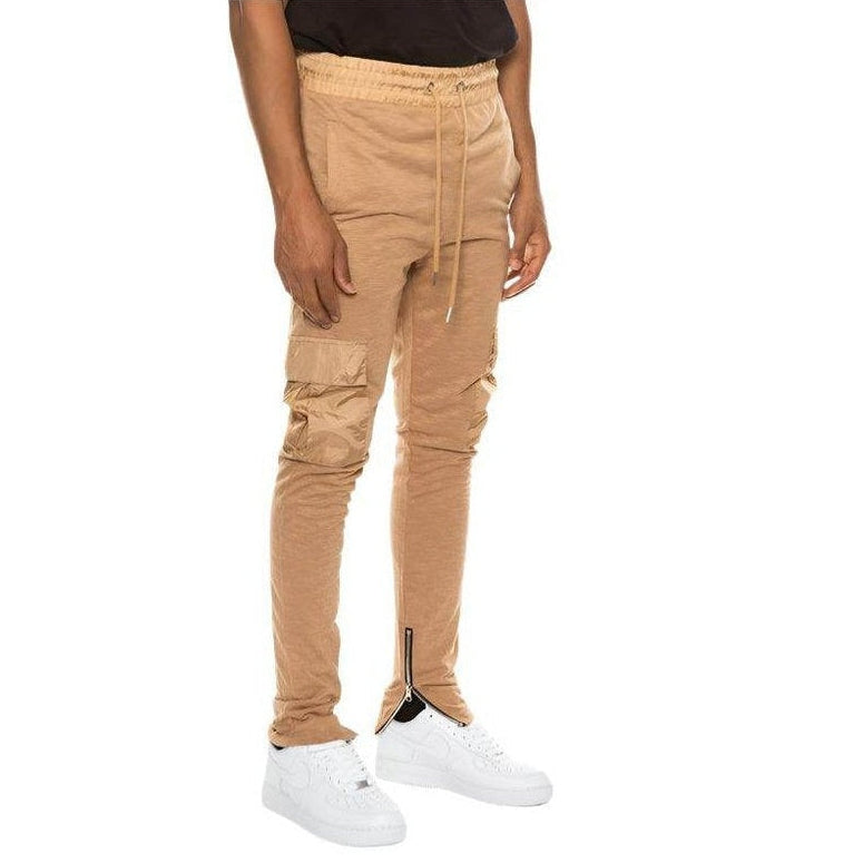 Mens Heathered Cotton Blend Joggers - VacationGrabs