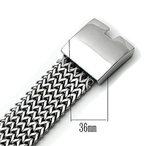 Men's high polished bracelet featuring a sleek, woven design with a sturdy clasp