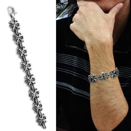 Men's high polished bracelet featuring intricate design, perfect for stylish accessories.