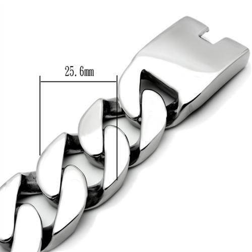 Men's high polished bracelet featuring a durable clasp and stylish chain design