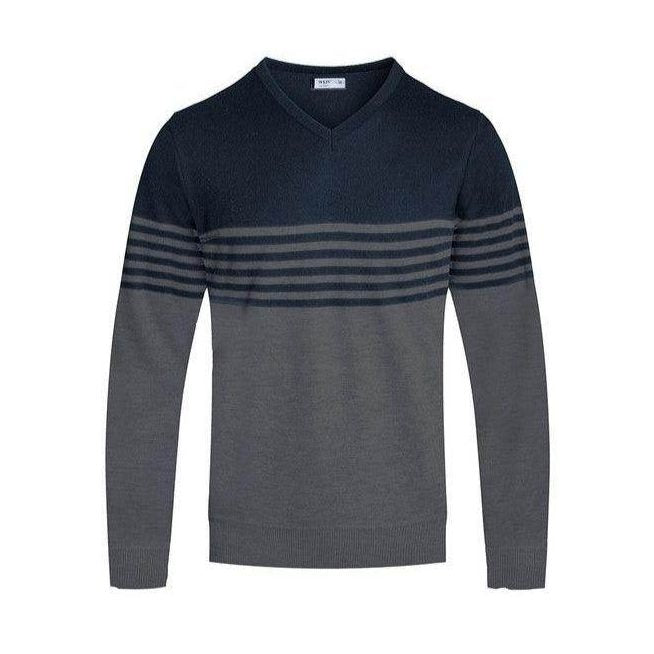 Mens Knit VNeck Pullover Sweater - VacationGrabs
