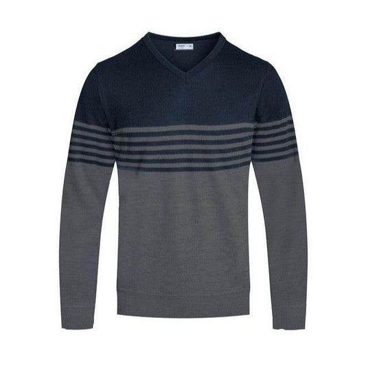 Mens Knit VNeck Pullover Sweater - VacationGrabs