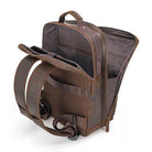 Mens leather backpack with spacious interior and adjustable straps for convenience and style