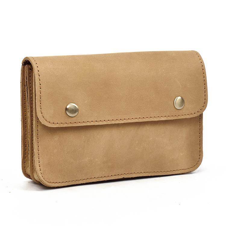 Mens Leather Waist Pack Hands-Free Belt Pouch Outdoor Travel Bag