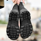 Men's leather walking boots by VacationGrabs with durable rubber soles for traction and comfort