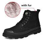Men's leather walking boots with fur lining for added warmth and comfort during outdoor activities