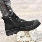 VacationGrabs mens leather walking boots with stylish design and durable outsole for comfort and support