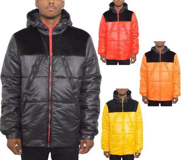Mens Padded Buffle Puffer Jacket - VacationGrabs